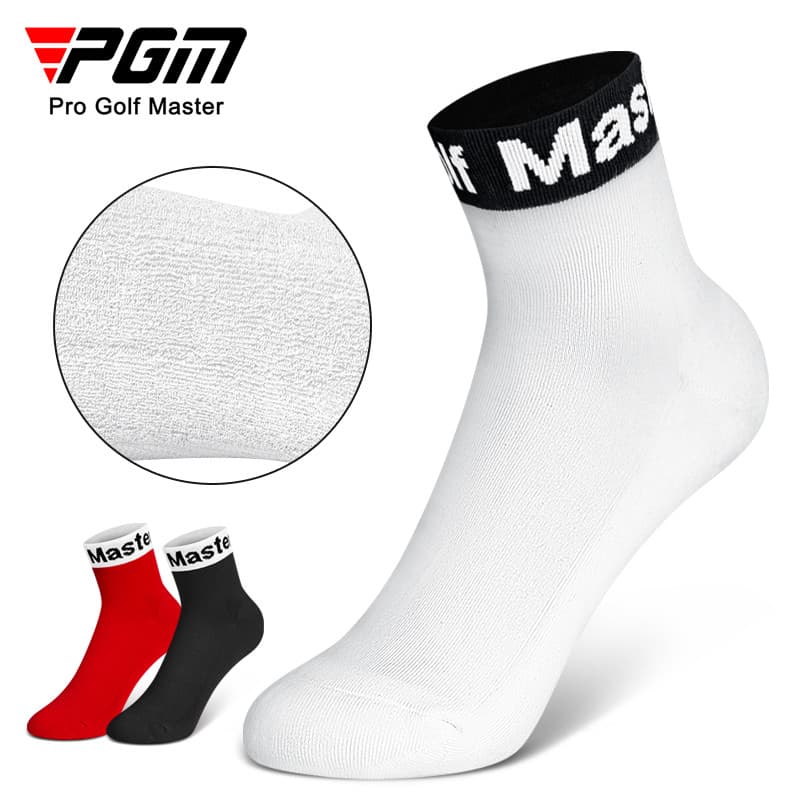 Meias femininas de golfe PGM, meias cano médio, fundo de toalha confortável, 5 pares, meias esportivas de golfe elástica