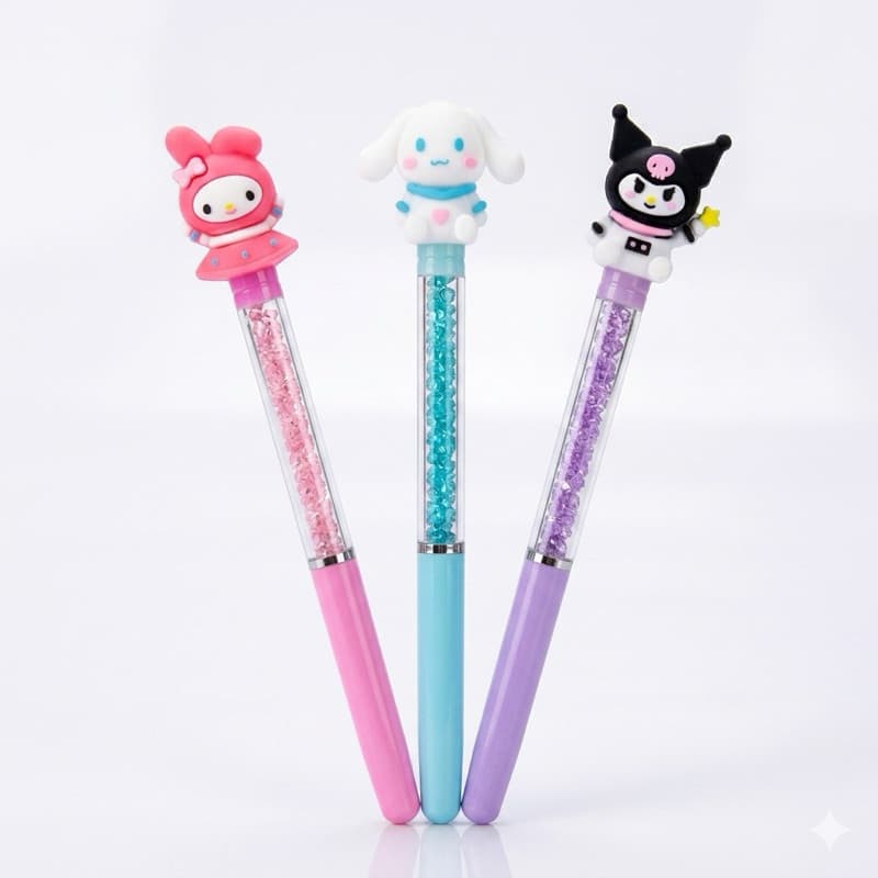 1 Caneta Hello Kitty e Turma Cristal - My Melody, Kuromi ou Cinnamoroll
