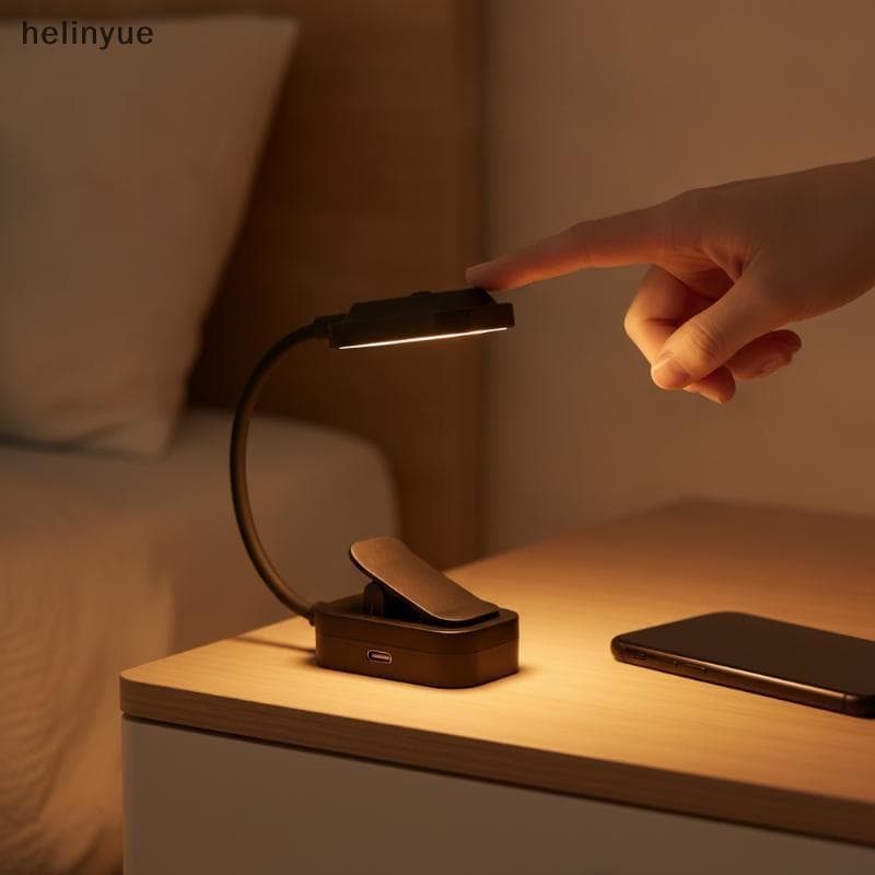 USB Recarregável Clip-on Lâmpada De Mesa LED Mini Tamanho 3 Luzes Coloridas Portátil Luz Regulável Para Leitura Acampame