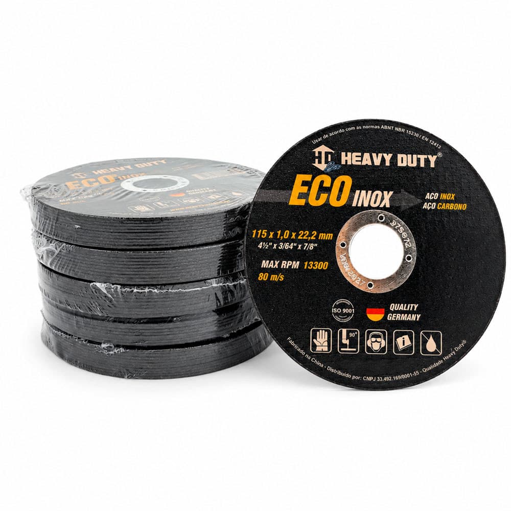 Kit 50 Disco de Corte Inox 115mm 13300 RPM 2 Telas Fibra de Vidro Heavy Duty