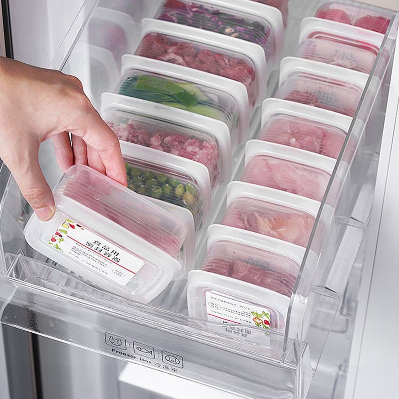Recipiente de armazenamento para Freezer, caixa de alimentos, carne congelada, suprimentos para arrumação de cozinha