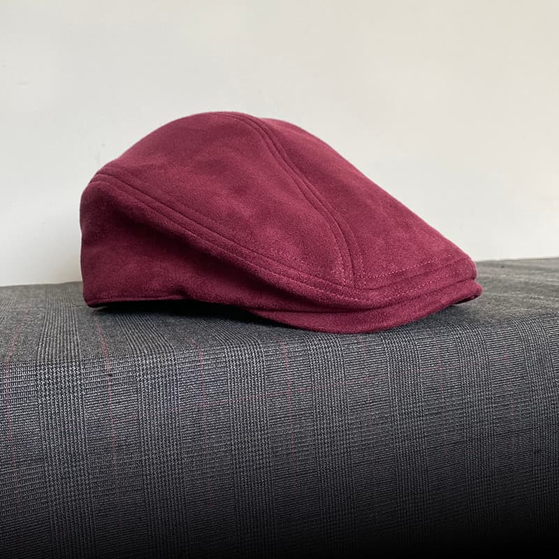 Outono vermelho pico boné masculino camurça frente boné Retro estilo Hong Kong boina feminina moda Casual bonito chapéu