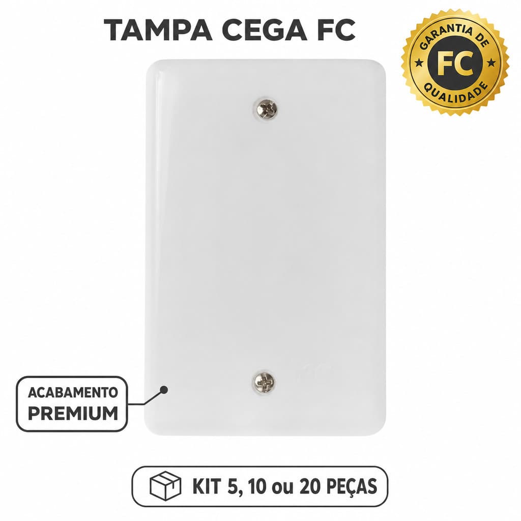 Tampa Cega FC 4x2 - Kit 5, 10 ou 20 Peças para Obras e Reformas