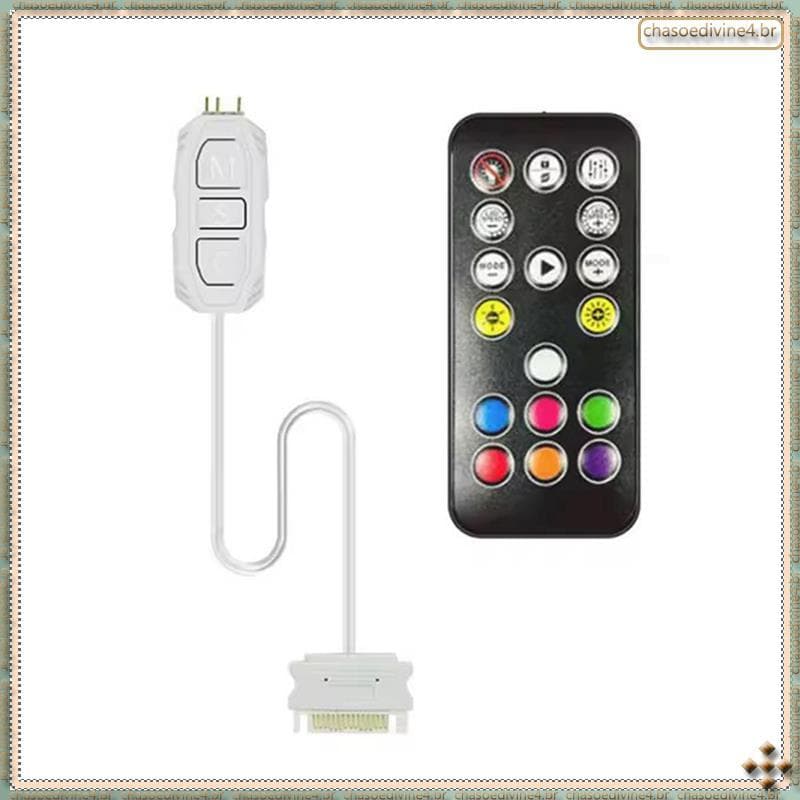 [Ykr] Controlador ARGB 5V 3 Pinos Para Fonte De Alimentação SATA RGB Hub De 3PIN Computador CPU Caso Ventilador LED Radi