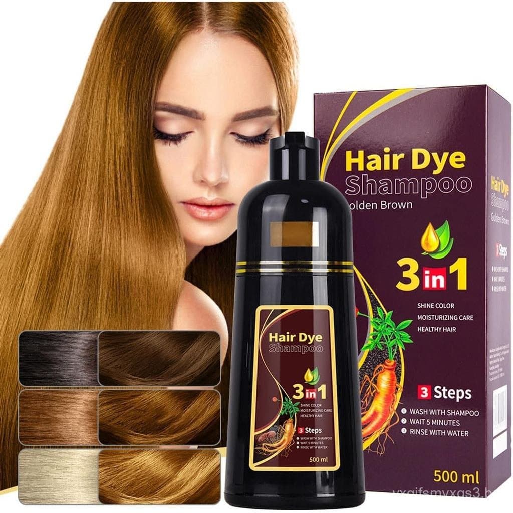 Shampoo tonalizante 3 em 1, cobre instantaneamente os cabelos grisalhos, não desbota, não danifica os cabelos, fácil de