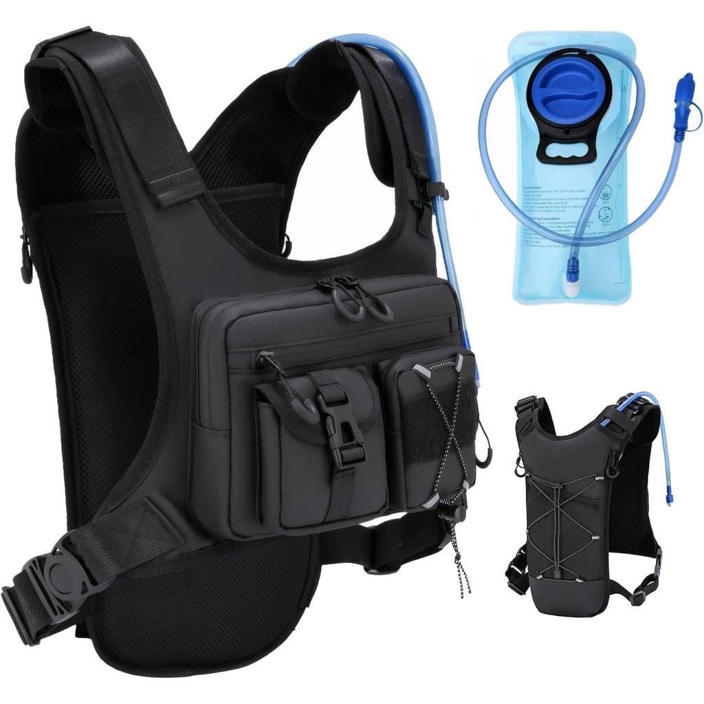 Mochila de Hidratação para Corrida Criuage USA Original Patent, Mochila de Peito Leve com Reservatório de Água de 2.0L p