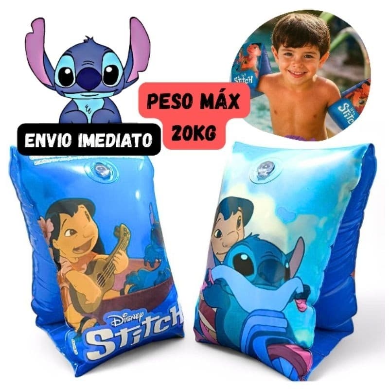 Boia de Braço Inflável Infantil STITCH Praia Piscina Verão - 20 kg