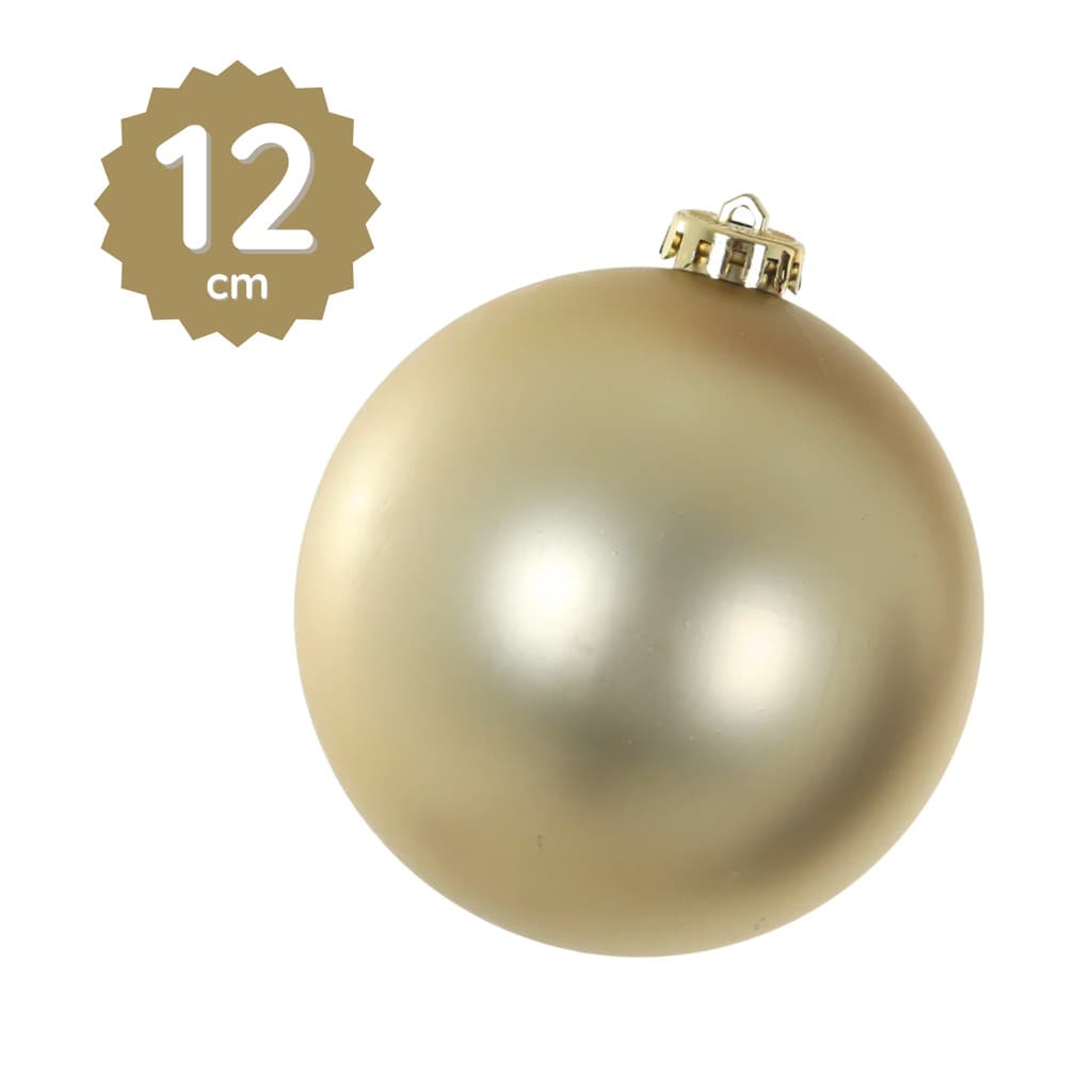 Bola de Natal Dourada Fosca 12cm Enfeite Grande Árvore Decoração Natalina Elegante 1 Unidade Redonda