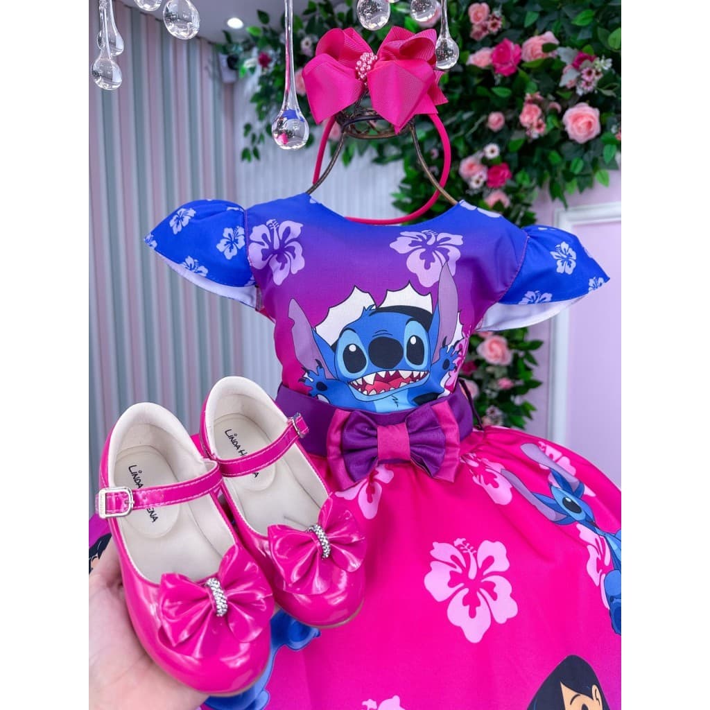 Vestido Infantil Temáticos Luxo Lilo e Stitch