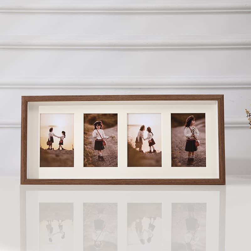 Combinação de papelão oco moldura de foto de três links mesa de balanço 27cm moldura de foto de madeira moderna criativa