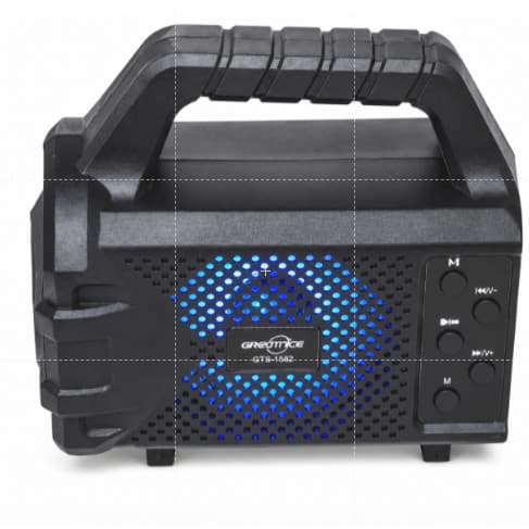 Caixa de Som Bluetooth Portátil GTS-1552 com Painel Solar Lanterna Rádio FM USB e Micro SD