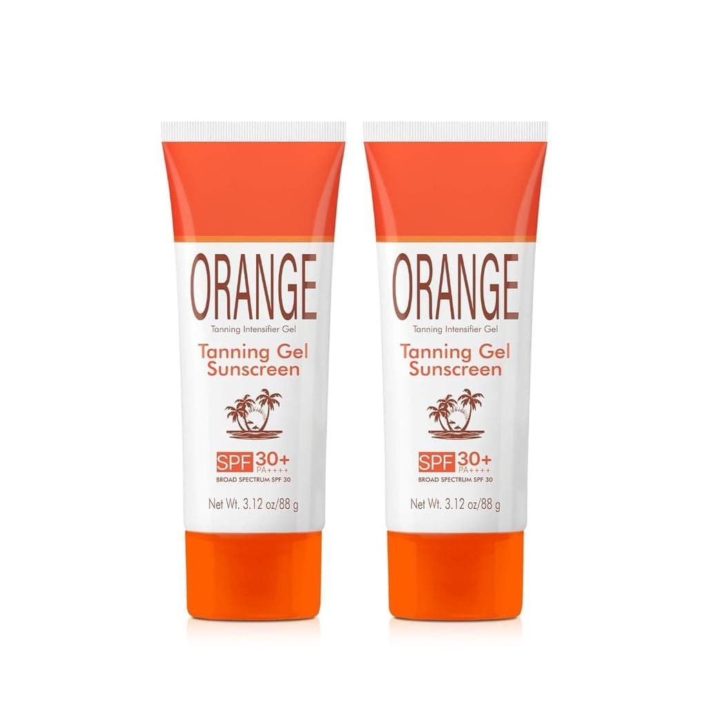 2PCS Gel Bronzeador Laranja SPF30+ - Acelerador de Bronzeado com Óleo de Coco, Gel Intensificador de Bronzeado Hidratant