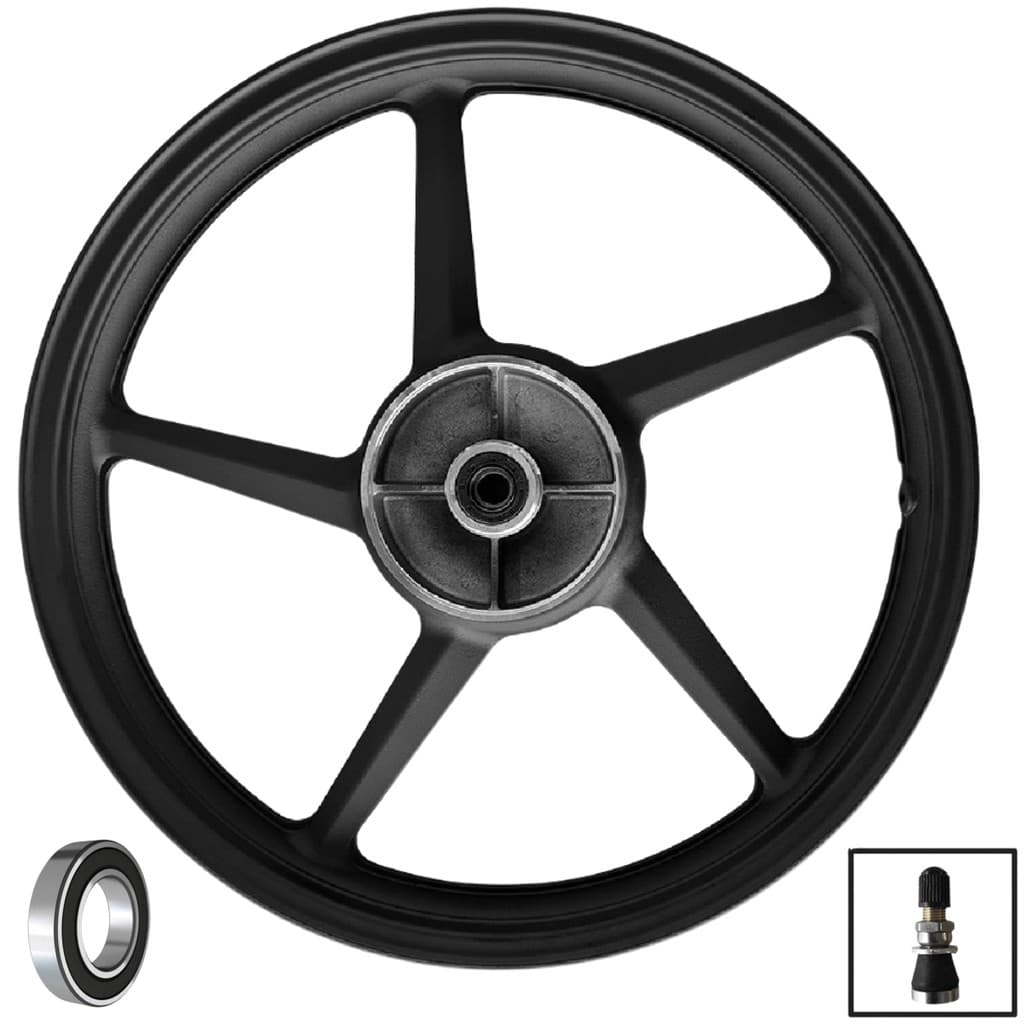 Roda Traseira de Liga Leve Ybr Factor Fazer 125 150 Freio Tambor ROLAMENTO LONA SPEC 5 Palitos + BICO METAL
