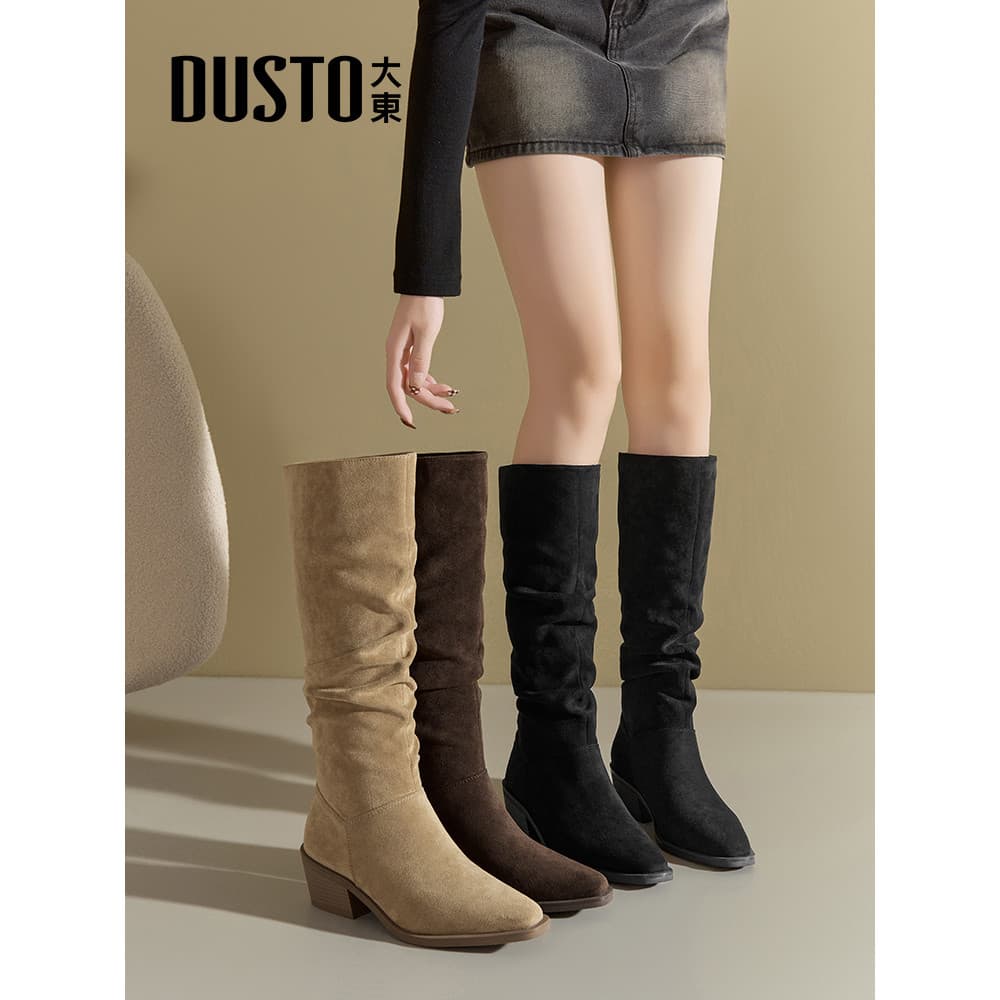 Dadongdui botas femininas outono inverno 2026 novo estilo de venda quente botas de Cowboy ocidental botas longas botas e