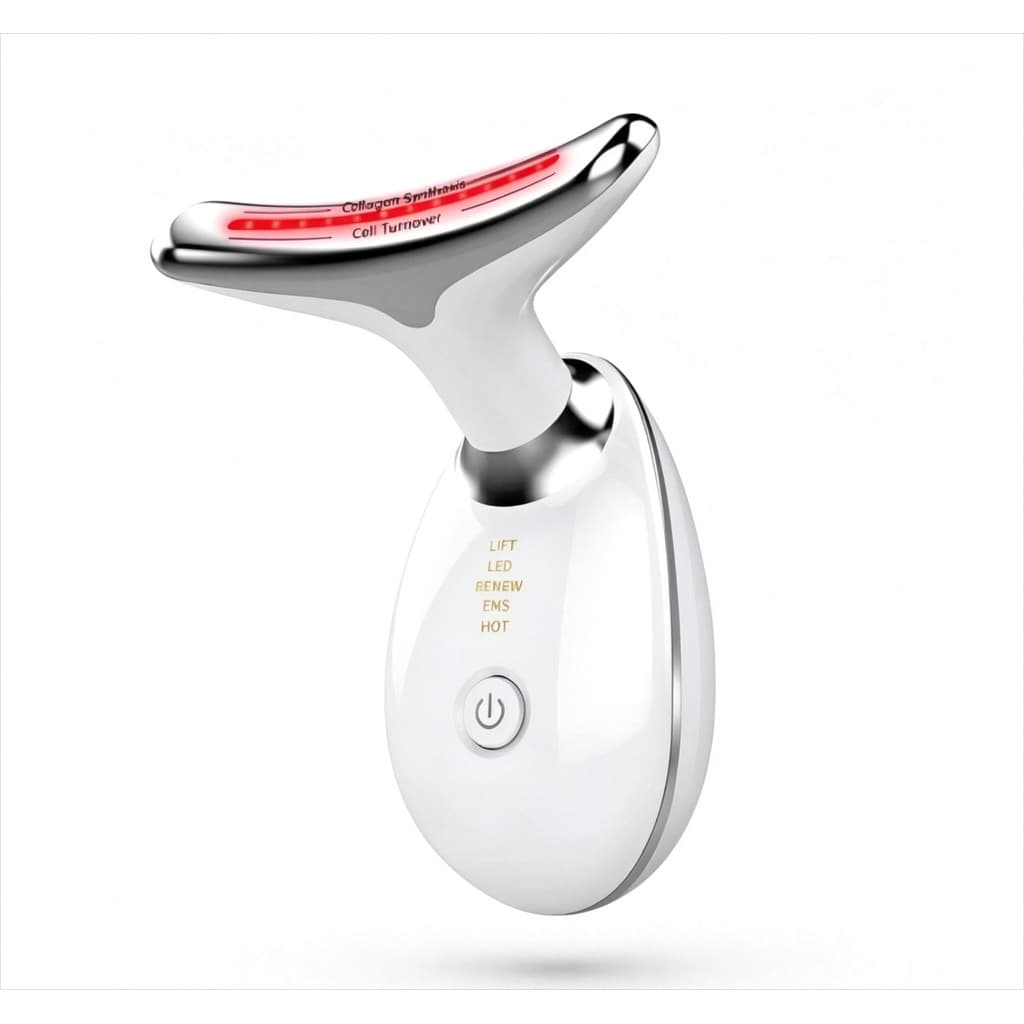 Massageador LED Fototerapia para Pescoço e Rosto, Antirrugas Firmador, Recuperação da Pele Radiante