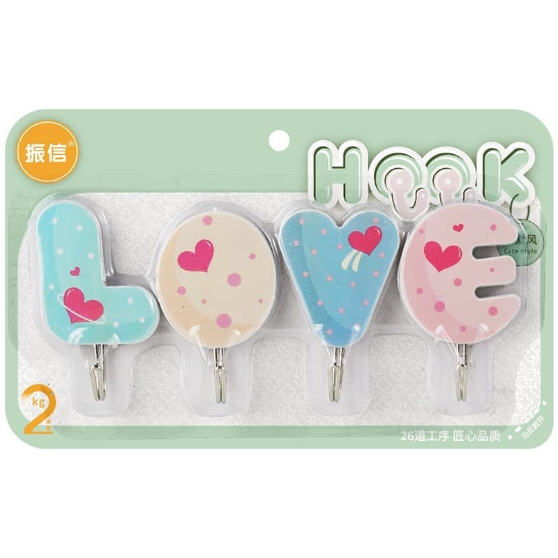 Zhenxin 9979 criativo dos desenhos animados gancho quarto cozinha parede perfuração-livre roupas gancho amor combinação