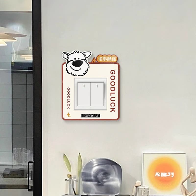 Adesivo para interruptor de tomada de, protetor de interruptor em formato de biscoito, estilo simples e criativo, a