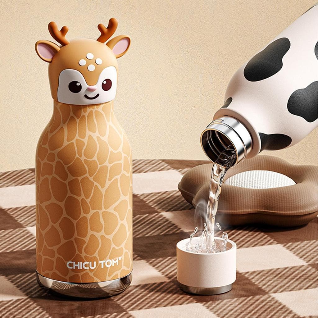Garrafa Térmica Animal Fofa 480ml De Aço Inoxidável Para Crianças Com Canudo Escola E Viagens habke2br