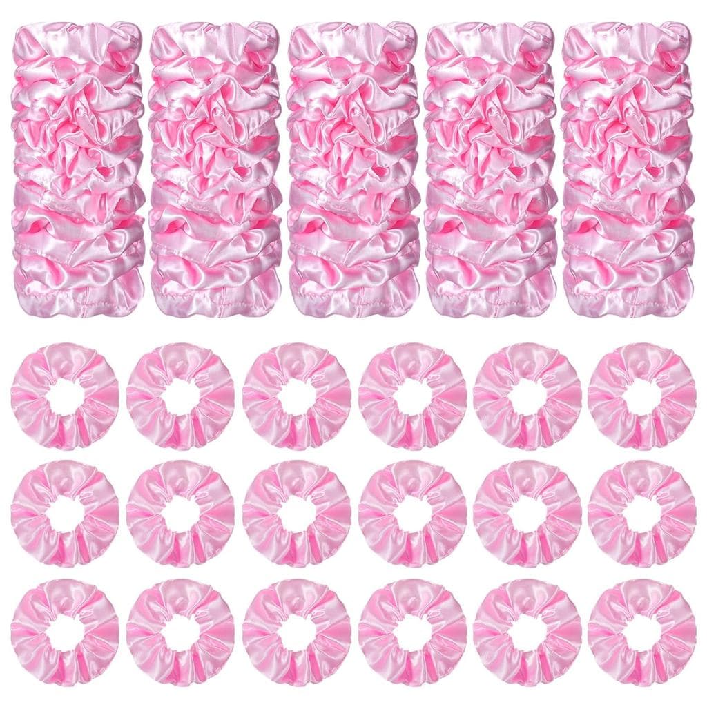100 Elásticos de Cabelo de Cetim, 4" de Cor Sólida, Faixas Elásticas de Cabelo Sedosas, Prendedores de Cabelo de Cetim F