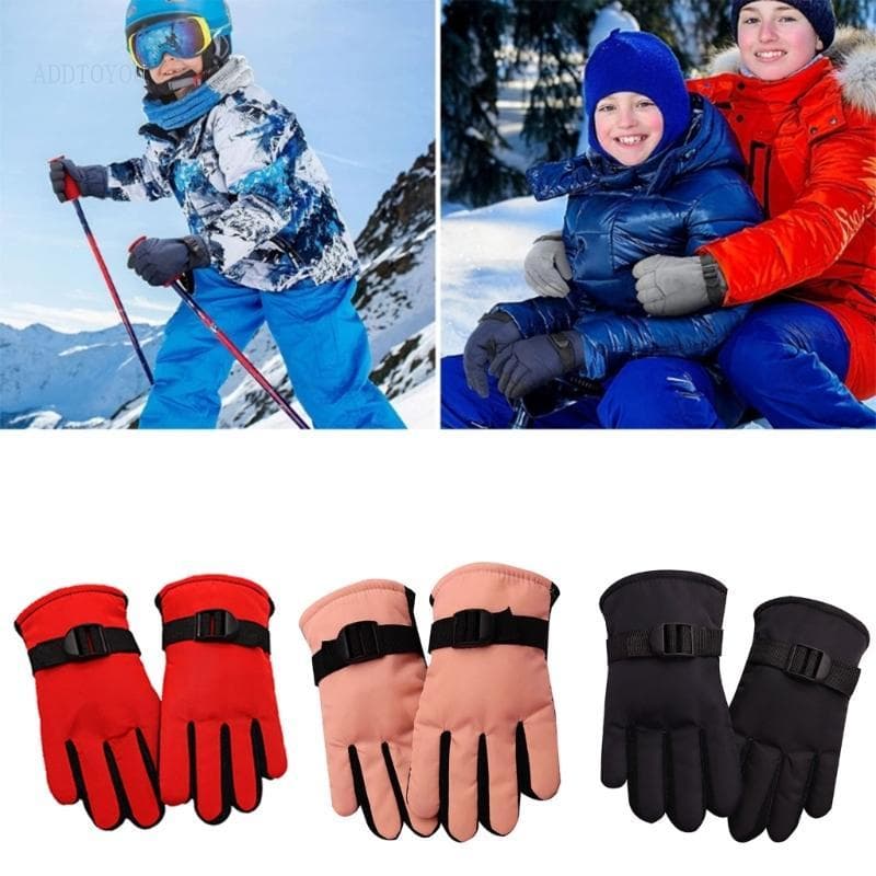 Time Winter Snow Mittens Meninos Meninas Térmicas Dedos Inteiros Para 3 A 13 Anos