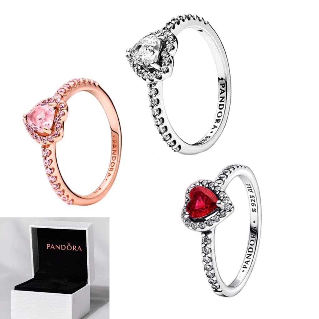 925 Prata Esterlina Coração Halo Anel Feminino Único Pedra Preciosa Promessa Presente Para Sua Mãe De Aniversário Com Ca
