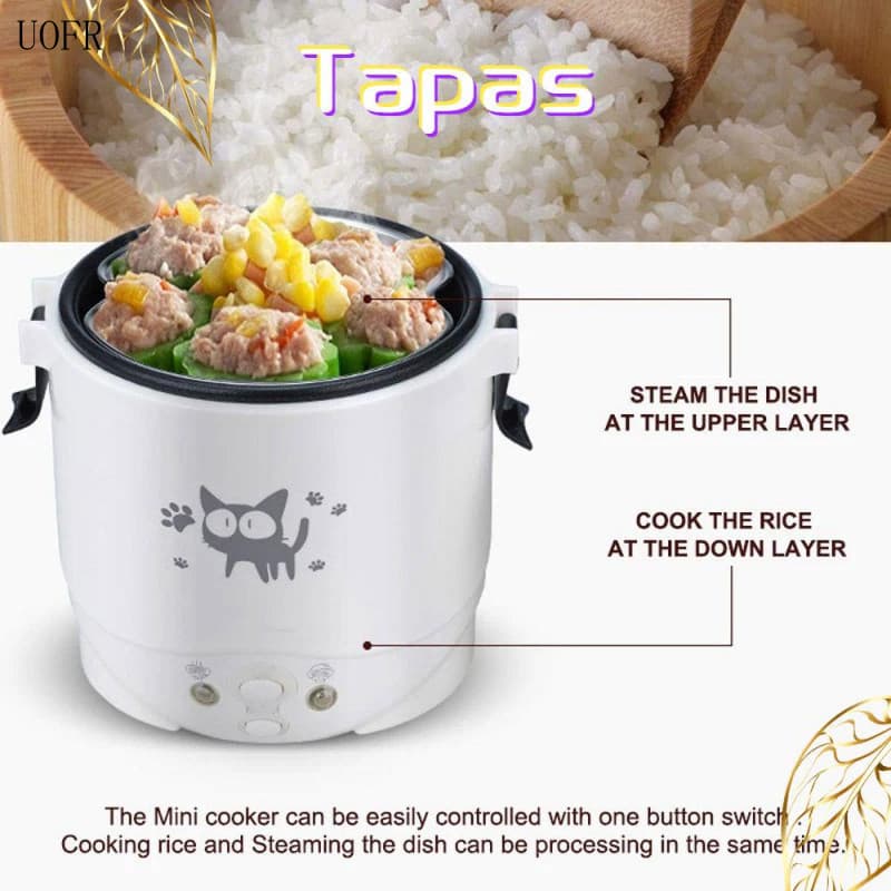 TAPAS MultiCooker, Panela Elétrica de Arroz 12V 24V 220V, Utensílios de Cozinha para Casa, Carro e Caminhão OWYD