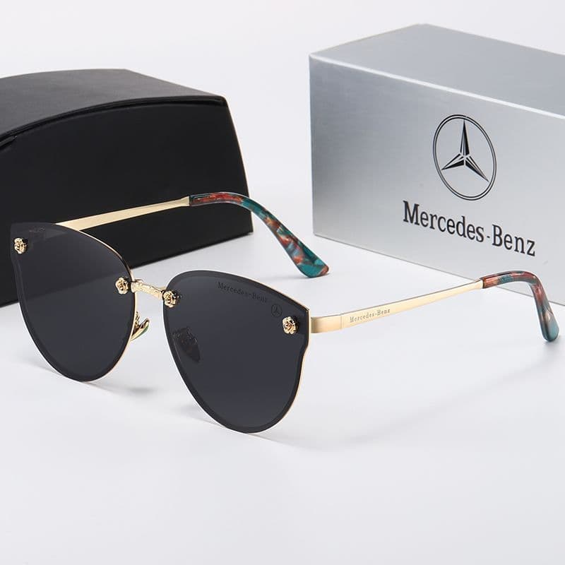 Óculos De Sol Mercedes-Benz Para Mulheres Polarizados Moda Olho De Gato Armação De Metal Proteção UV400