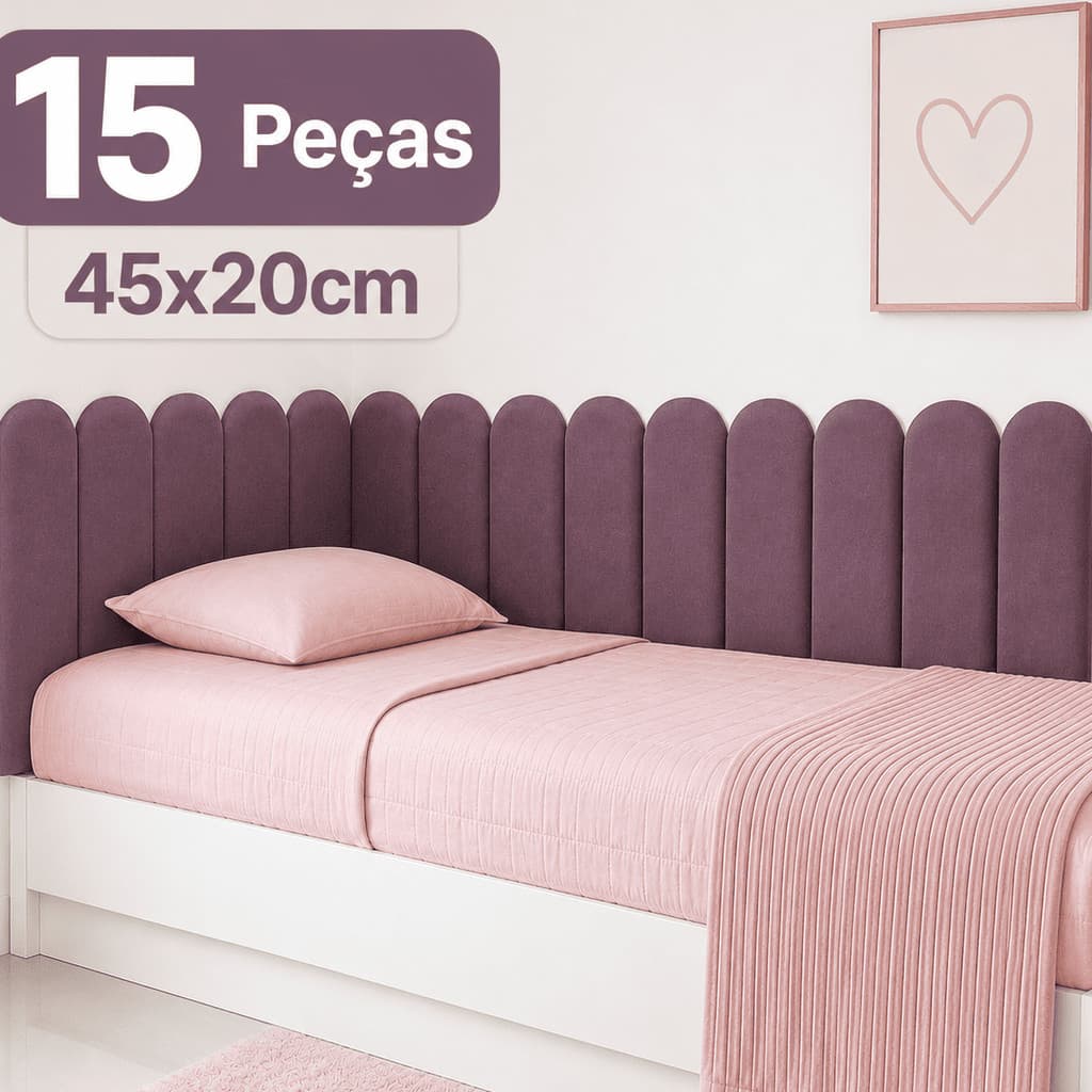 15 CABECEIRA NUVEM ESTOFADA ADESIVA MODULAR PARA CAMA SOLTEIRO CASAL QUEEN KING L LUXO PREMIUM