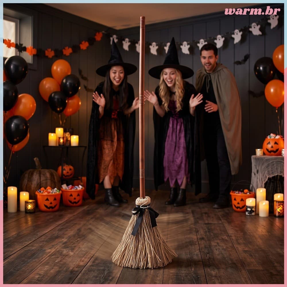 Suporte De Vassoura Móvel Elétrica Para Decoração De Festa De Halloween Com Função De Varredura Automática [waroom.br]