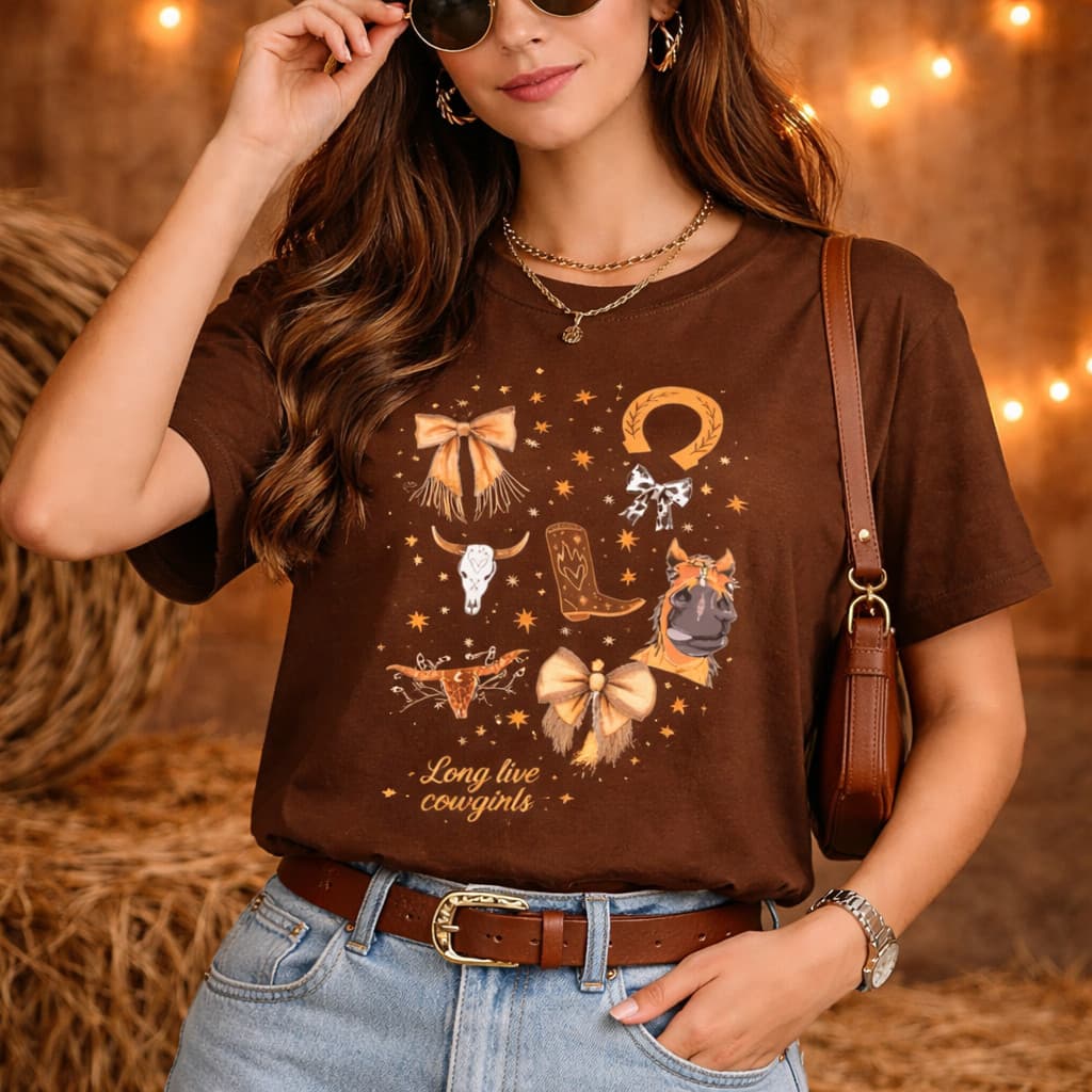 Camiseta Camisa Blusa Básica Casual Feminina Country Cowgirls 100% Algodão Envio Rápido