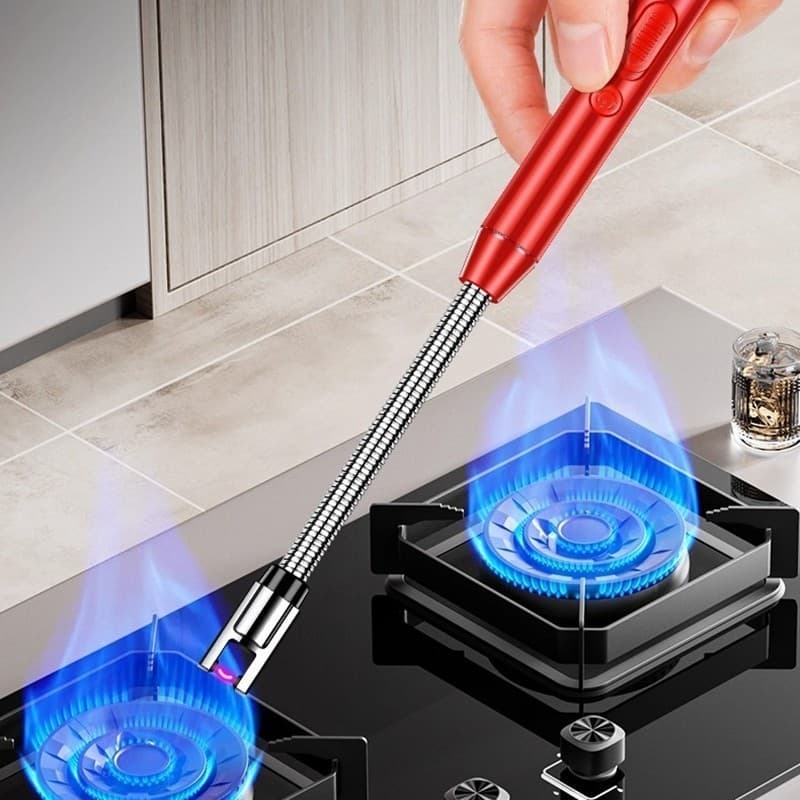 Isqueiro Elétrico Recarregável USB Sem Chama, Acendedor Seguro para Fogão, Vela e Churrasqueira