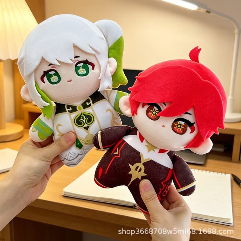 Bonecos de Pelúcia 2D da Série Anime Genshin Impact, Presentes de Estilo Casal Fofo