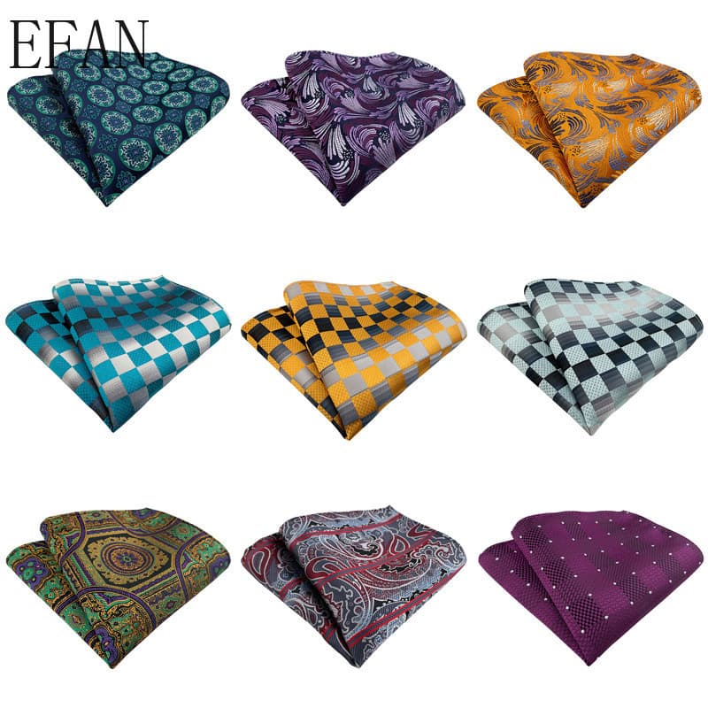 Novo Jacquard Bolso Quadrado Para Homens Mulheres Floral Toalha De Peito Senhores Lenços Terno Masculino Lenço Xadrez Pr