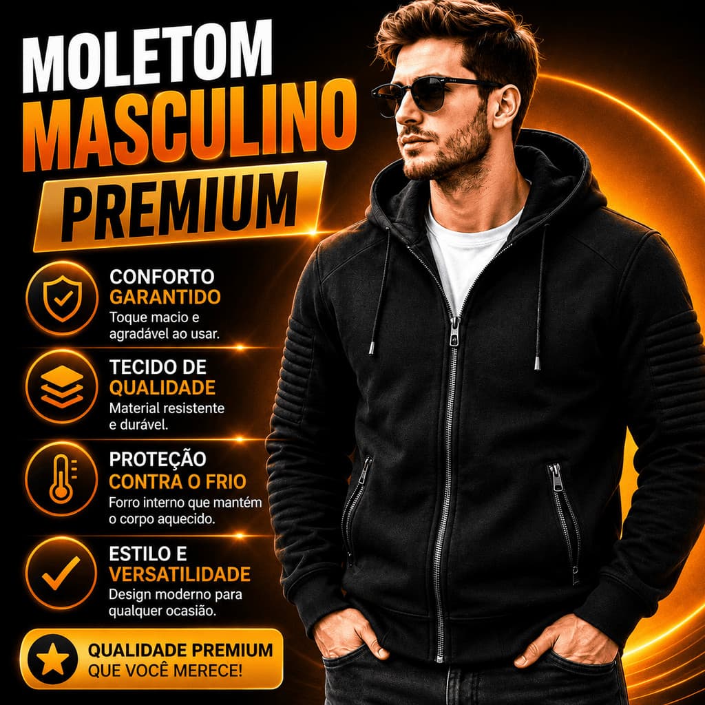 Casaco Moletom Masculino Neoprene Grosso Forrado Capuz Blusa De Frio Resistente Ao Vento Blusão Inverno Executivo Quente