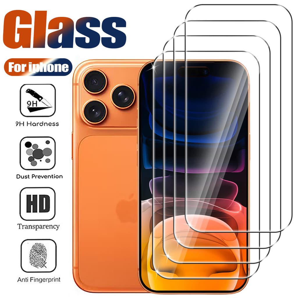 Pacote Econômico De 4 Peças De Vidro Temperado Para iPhone 17 Pro Max Air 17e 16e 14 15 16 Plus 13 12 Protetor Anti-Risc