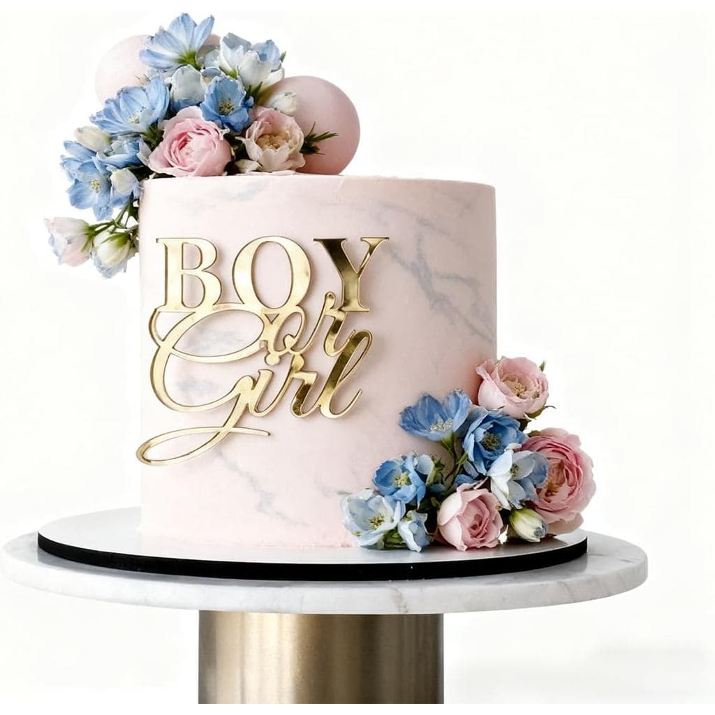 Topper de Bolo de Acrílico Dourado para Menino ou Menina, Topper de Bolo de Aniversário para Meninos e Meninas, Suprimen