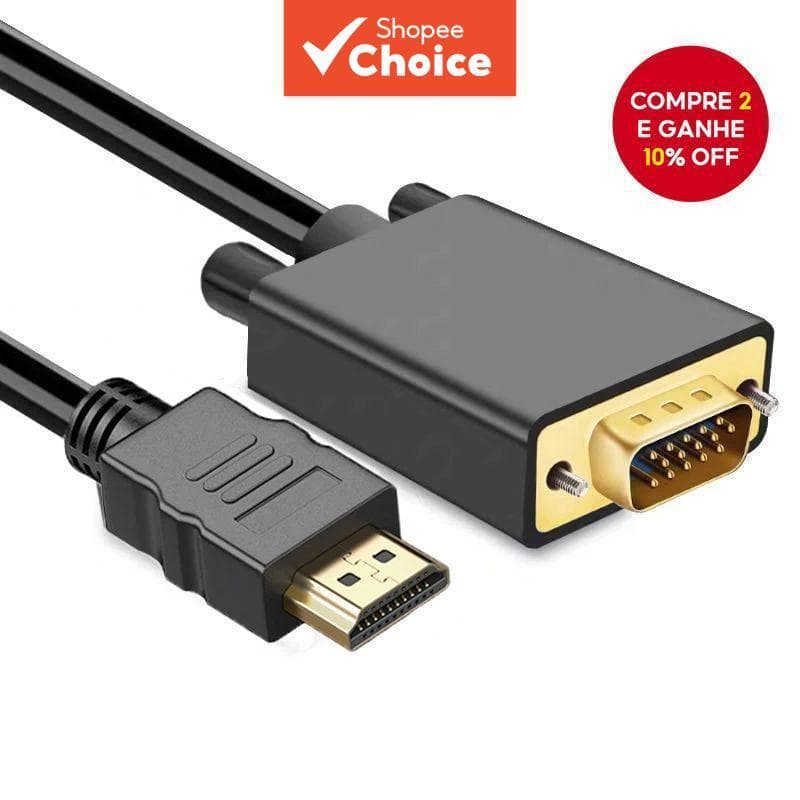 1.8M 1080P HDMI Para VGA Cabo Adaptador Macho Laptop PC Monitor Projetor HDTV Pro