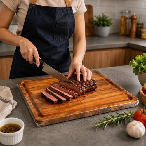 Tábua De Corte Bandeja Madeira Dupla Função Cozinha Multiuso Resistente