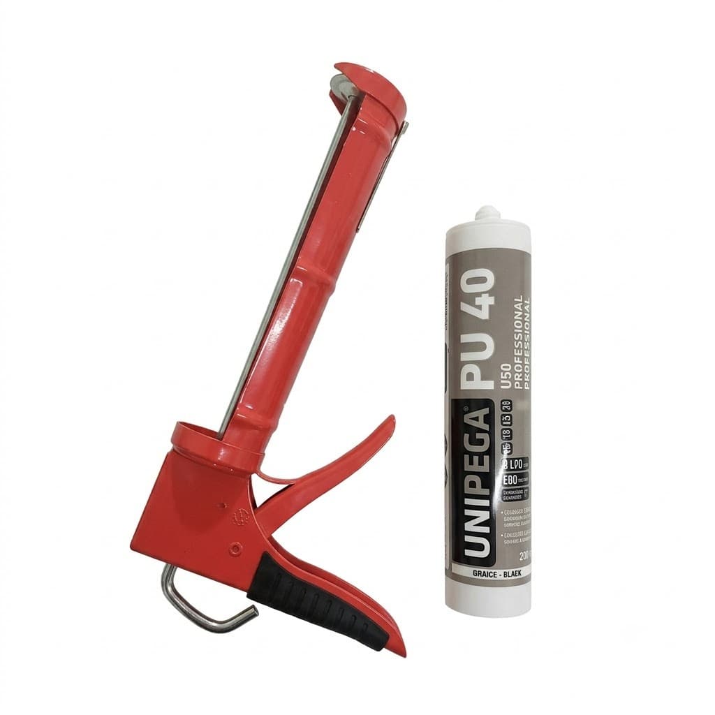 Kit Pistola Aplicadora de Silicone + Silicone PU40 Vedação