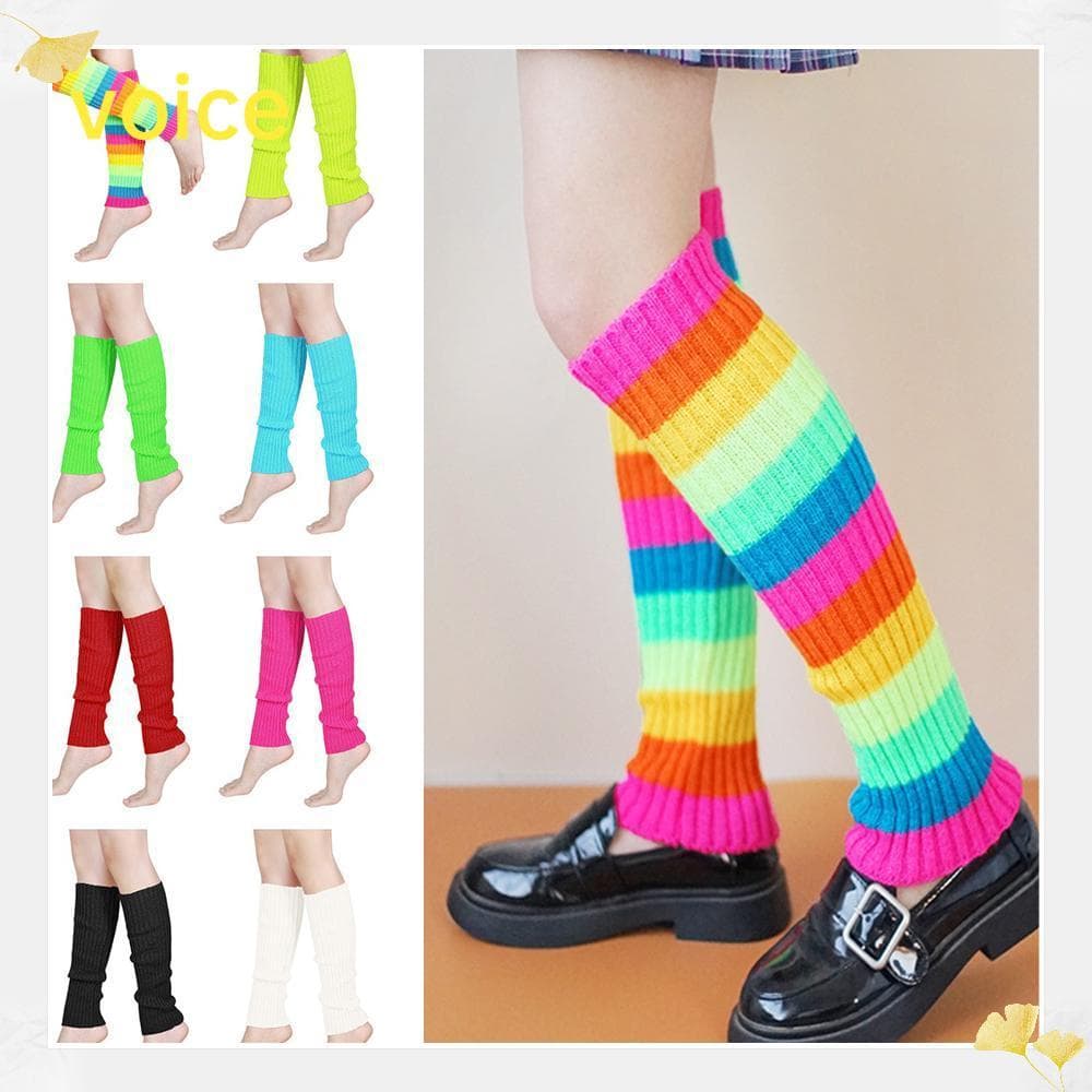 Aquecedores De Pernas Com Nervuras Neon VOICE , Aquecedor Para Esportes De Festa Yoga Y2K Lolita , Harajuku