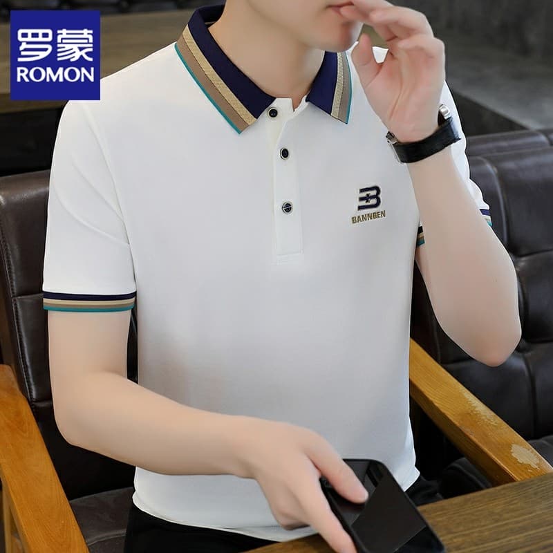 Lomon camisa polo masculina de manga curta verão novo estilo na moda pesado t camisa solta Casual camisa japonesa gola m