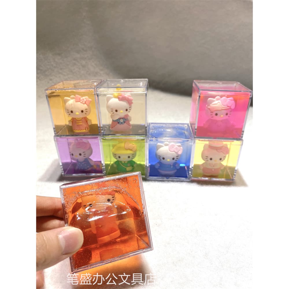 Novo estilo influenciador transparente segurança KT olá Kitty cristal lama argila quadrado Di não-pegajoso influenciador