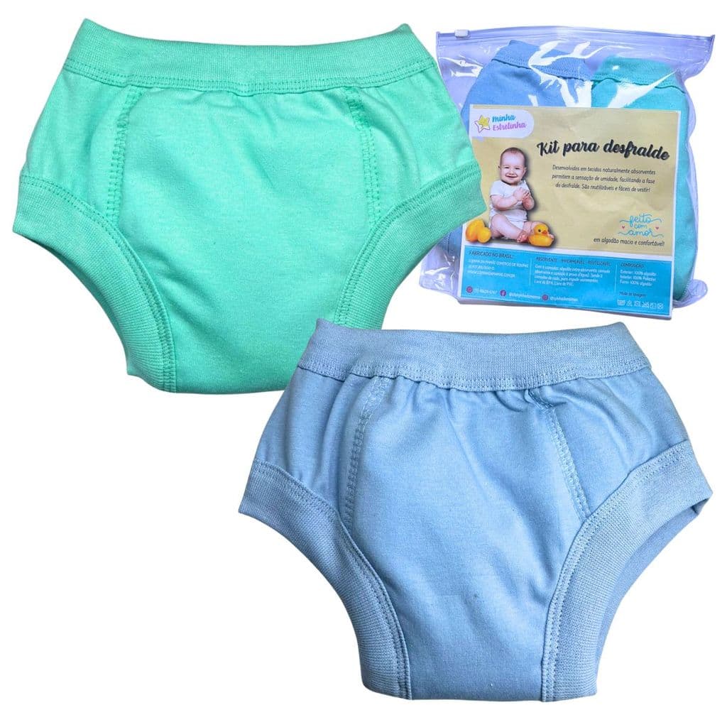 Cueca de Transição Para Treinamento Desfralde Algodão VD/AZ