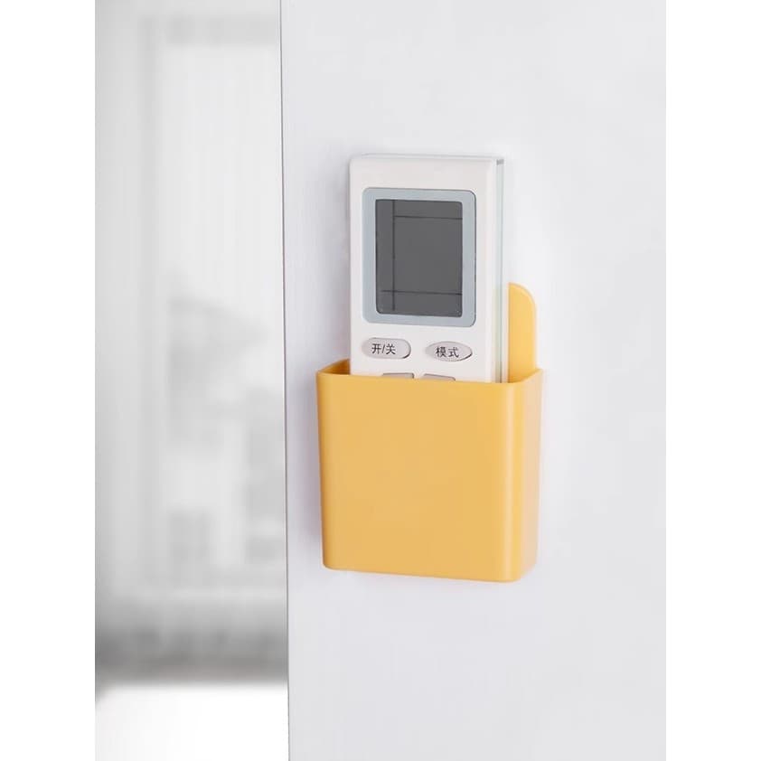 Caixa quadrada pequena de parede pegajosa, caixa de plástico ABS espessada, suporte para caneta de controle remoto, Mini