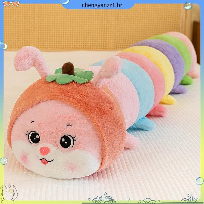 Apple Caterpillar Boneca de brinquedo de pelúcia fofa dormindo tira longa travesseiro de perna macia boneca longa Ragdol