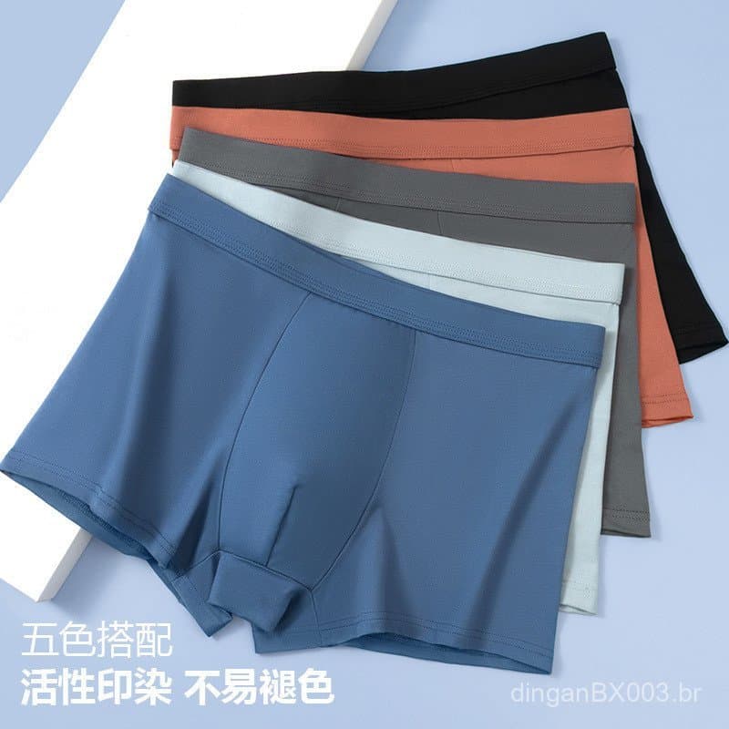Cueca masculina de cor sólida, cintura média, tamanho grande, confortável, respirável e agradável à pele 7.21 0VBV