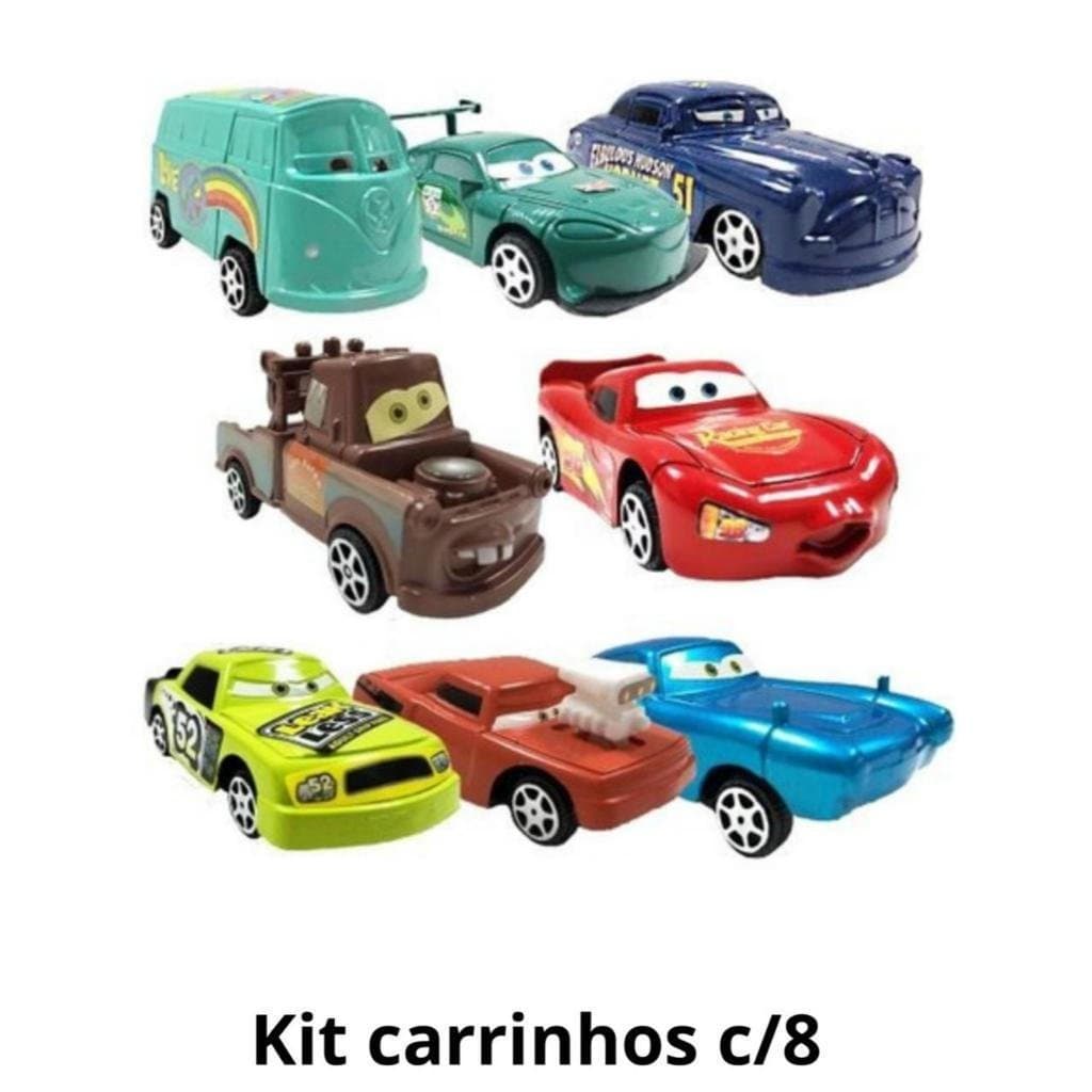 O conjunto inclui 6/8 carros com e sem fricção, carros do filme Relâmpago McQueen, brinquedos infantis, envio imediato.