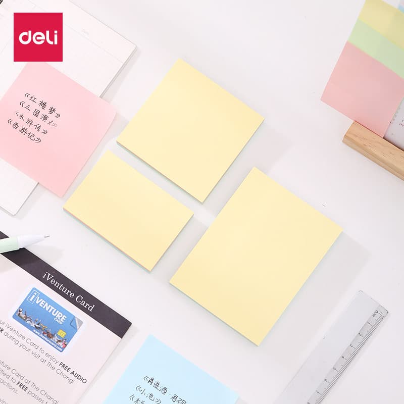 Post-it Notes Deli Papelaria Nota Cola de papel em branco Criativo Autoadesivo Cor Nota Adesivos Estudantes Usam Adesivo