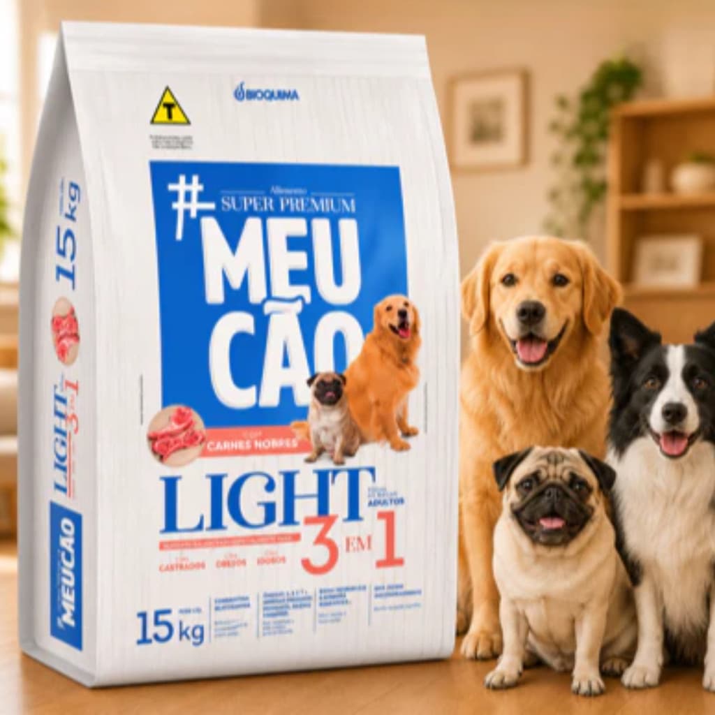 Ração Meu Cão Light 3 Em 1 Para Obesos E Castrados 15kg Super Premium