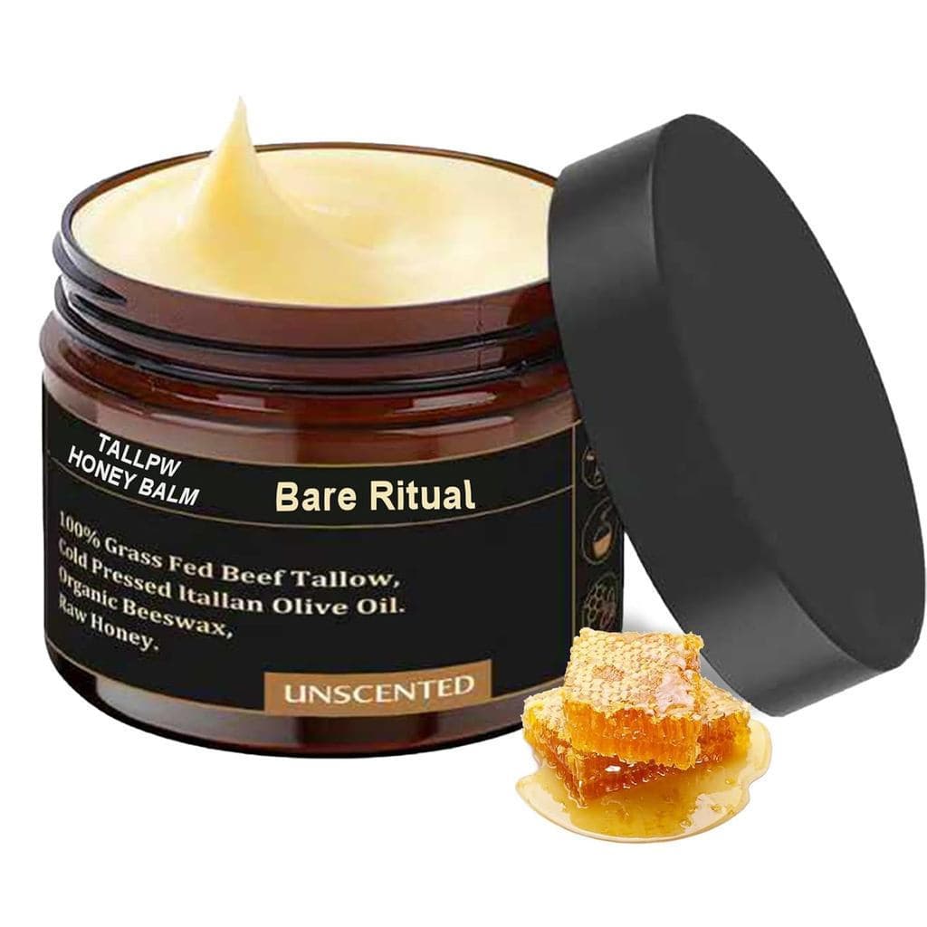 Hidratante facial de sebo de carne com mel, um produto hidratante orgânico derivado de animais alimentados a pasto, cont
